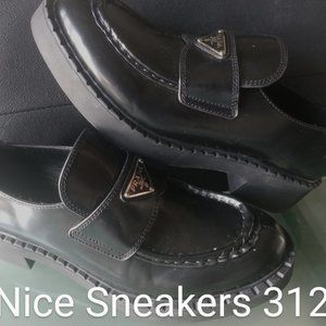 PRADA  35mm LOAFER BLACK BRUSHED LEATHER